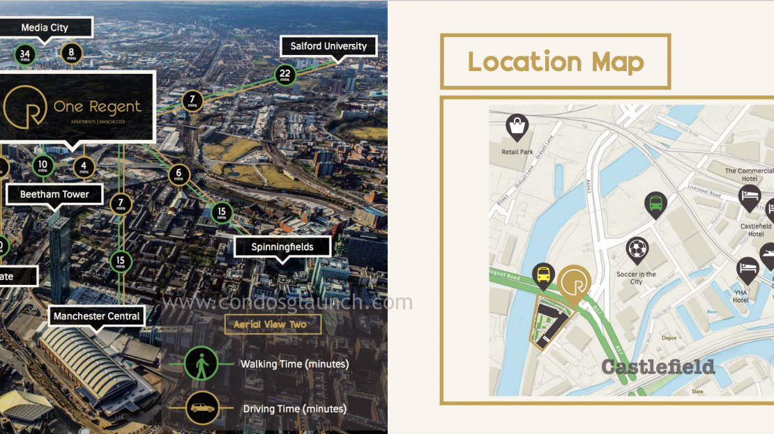 one regent manchester location map