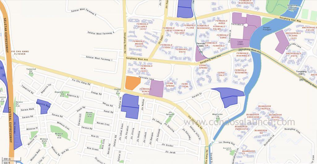 Fernvale Lane EC Location Map 61008160