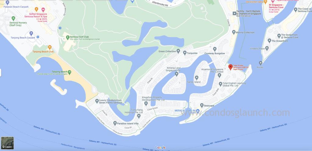 Cape Royale Sentosa Location Map