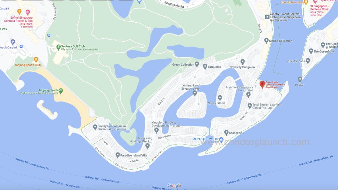 Cape Royale Sentosa Location Map