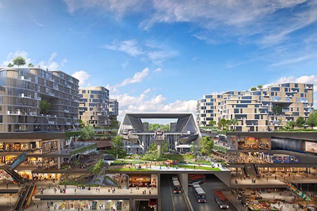 Tengah Hospital with integrated mall connected to MRT